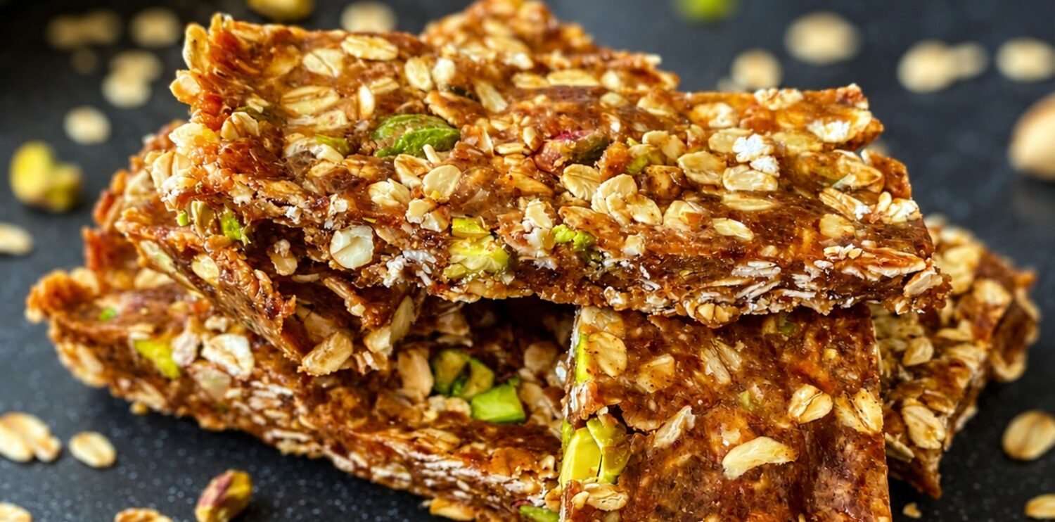 no bake date and nut granola bar