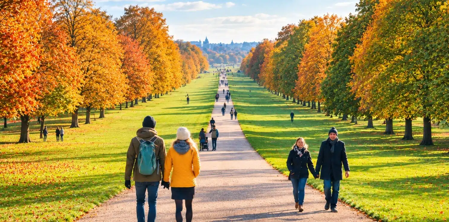 Autumn walk in the park